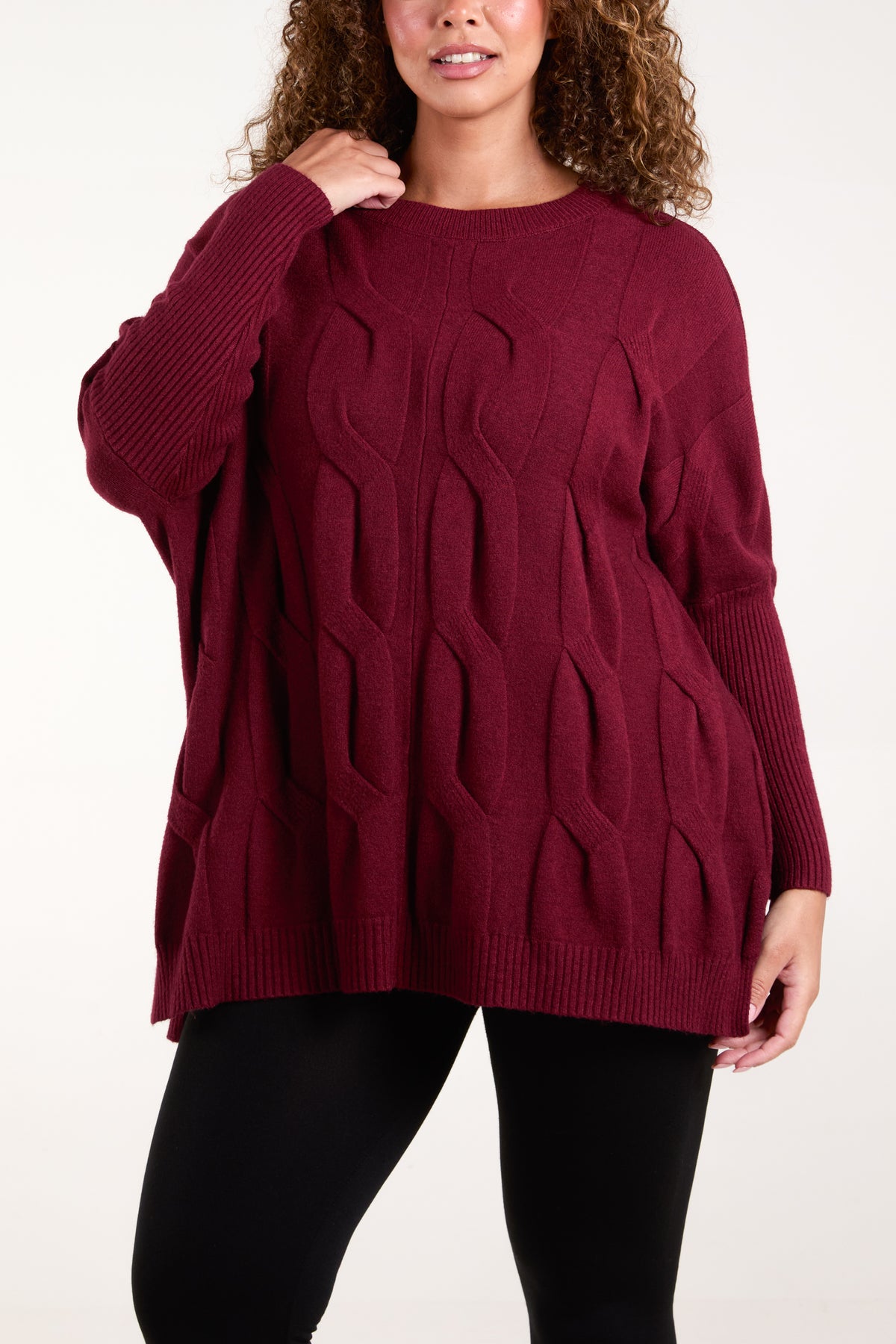 Cable Knit Batwing Sleeve Jumper