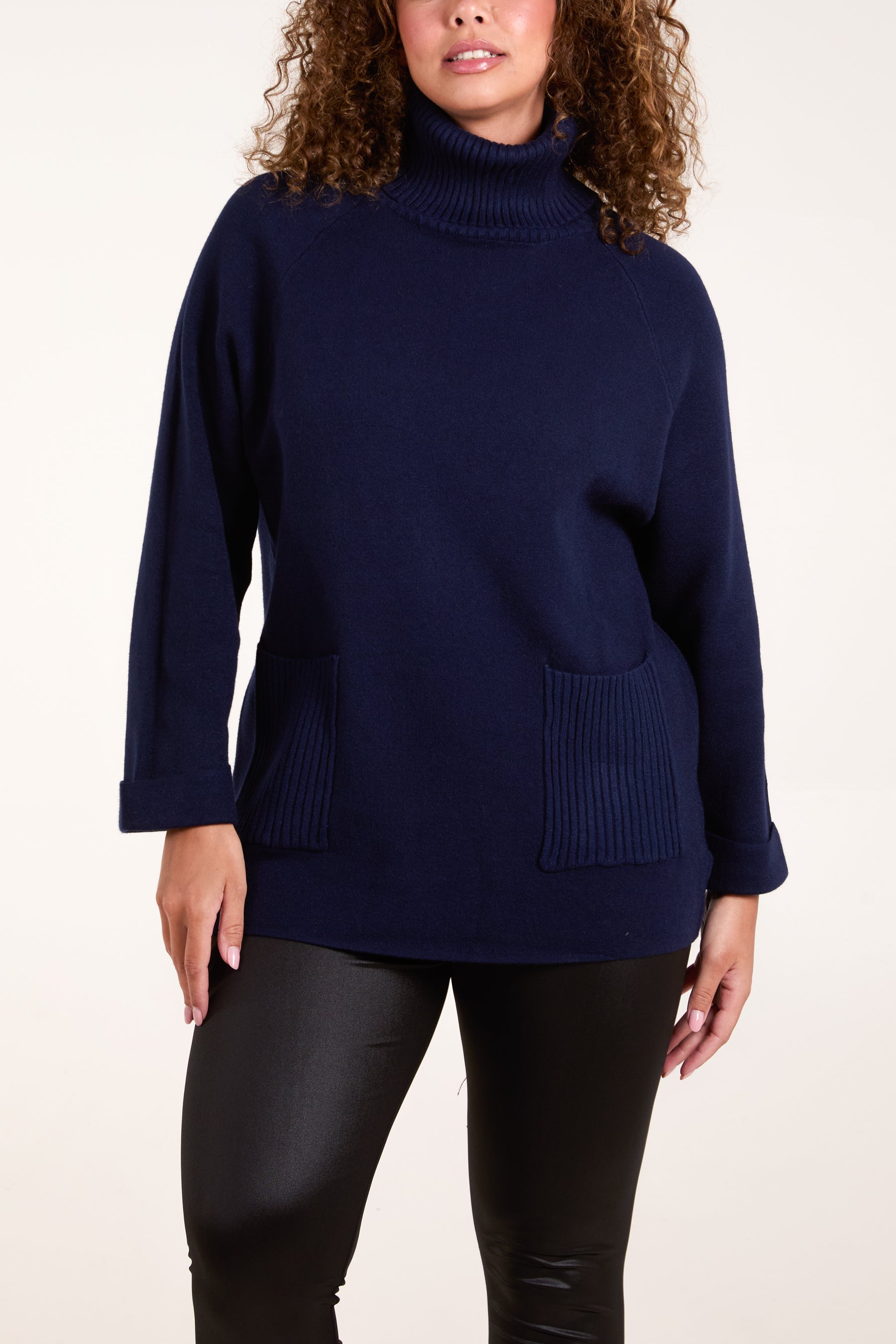 Roll Neck Pockets Jumper