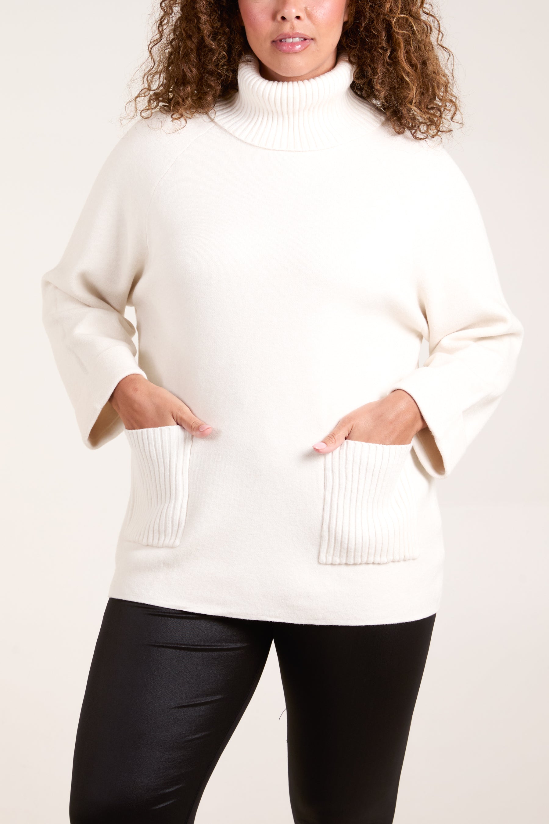 Roll Neck Pockets Jumper