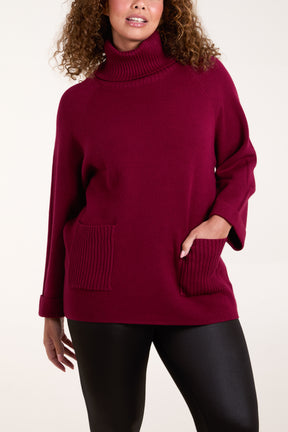 Roll Neck Pockets Jumper