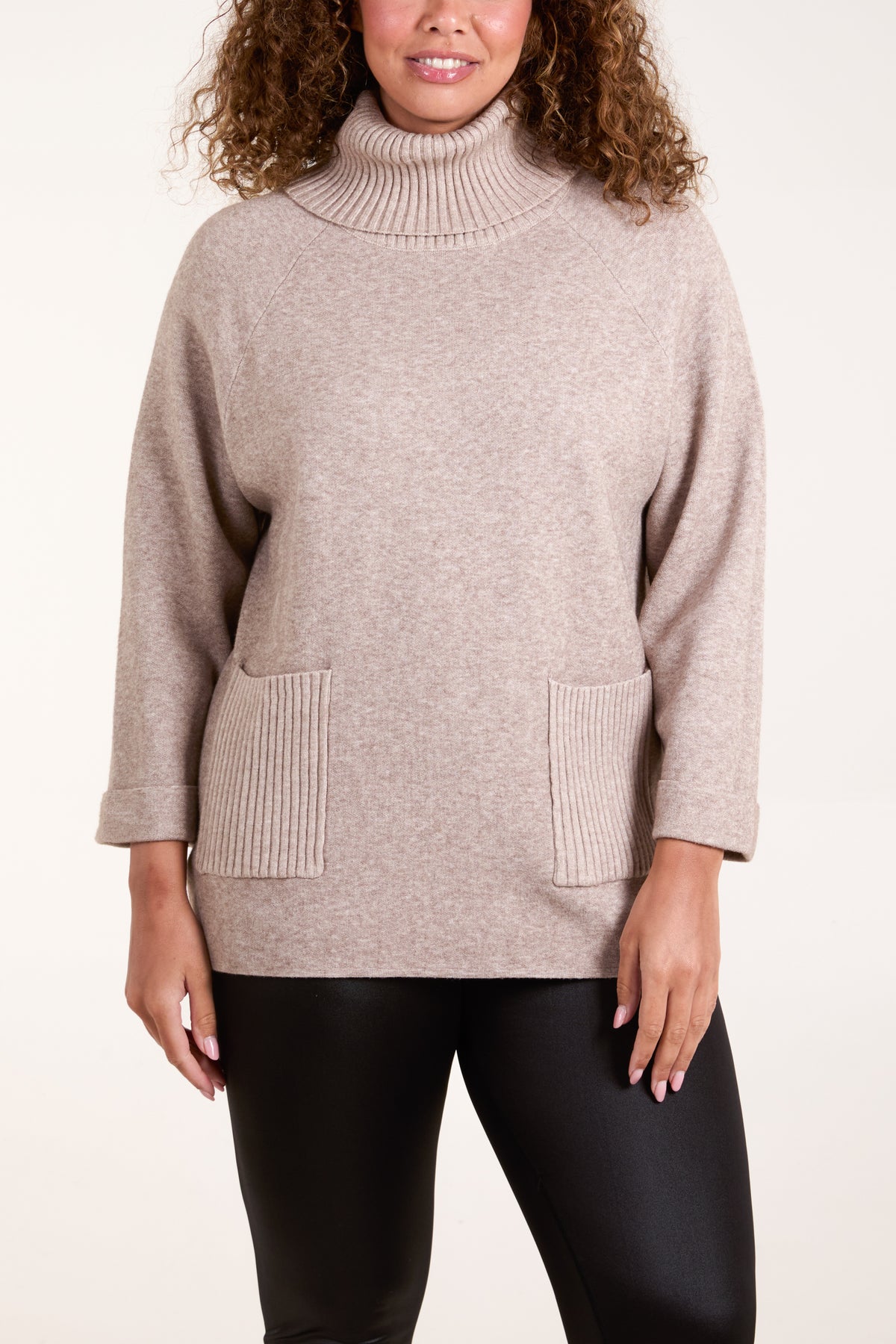 Roll Neck Pockets Jumper