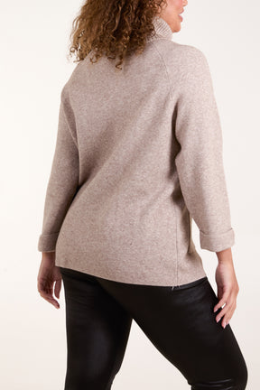 Roll Neck Pockets Jumper