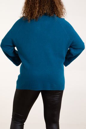 Roll Neck Pockets Jumper