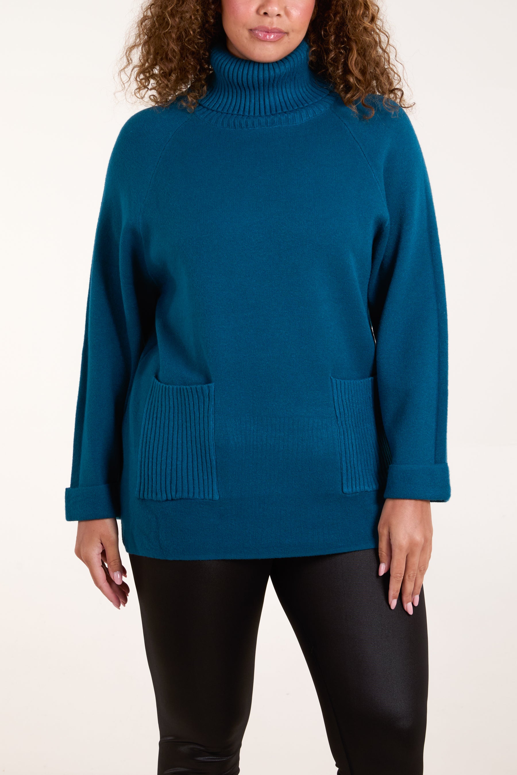 Roll Neck Pockets Jumper