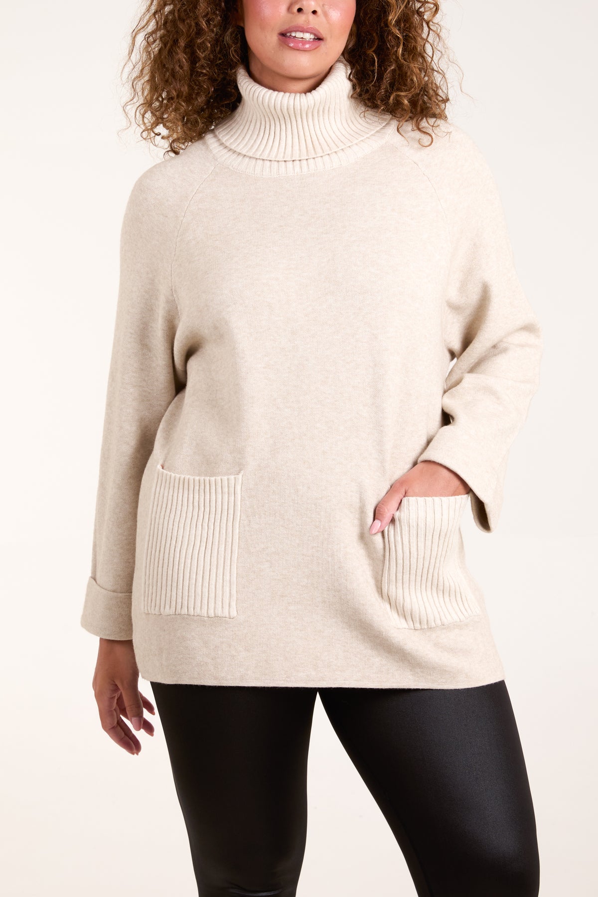 Roll Neck Pockets Jumper