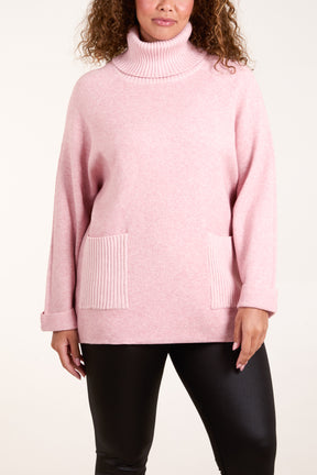 Roll Neck Pockets Jumper