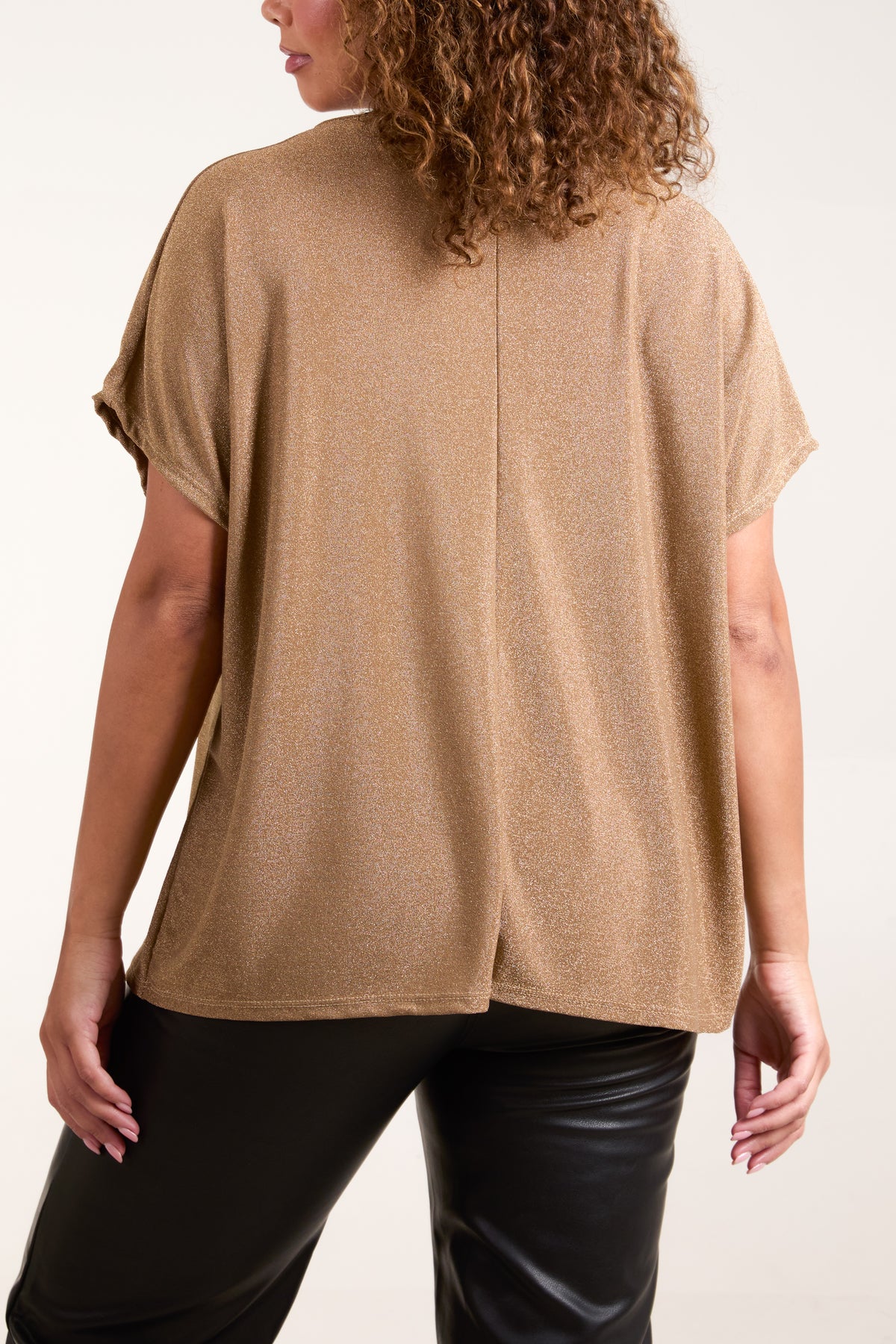 Shimmer Round Neck Short Sleeve Top