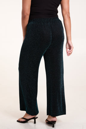 Shimmer Drawstring Wide Leg Trousers