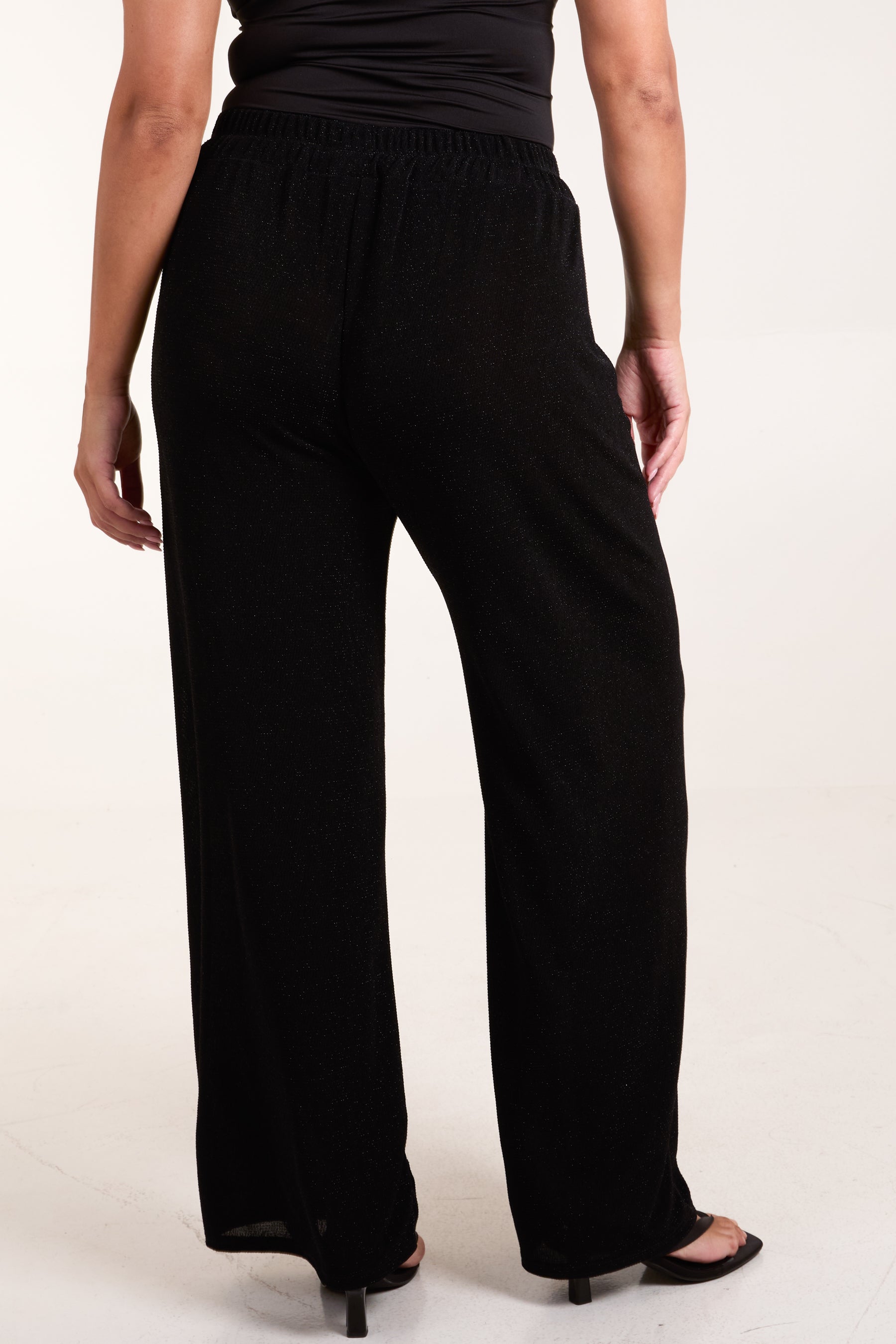 Shimmer Drawstring Wide Leg Trousers