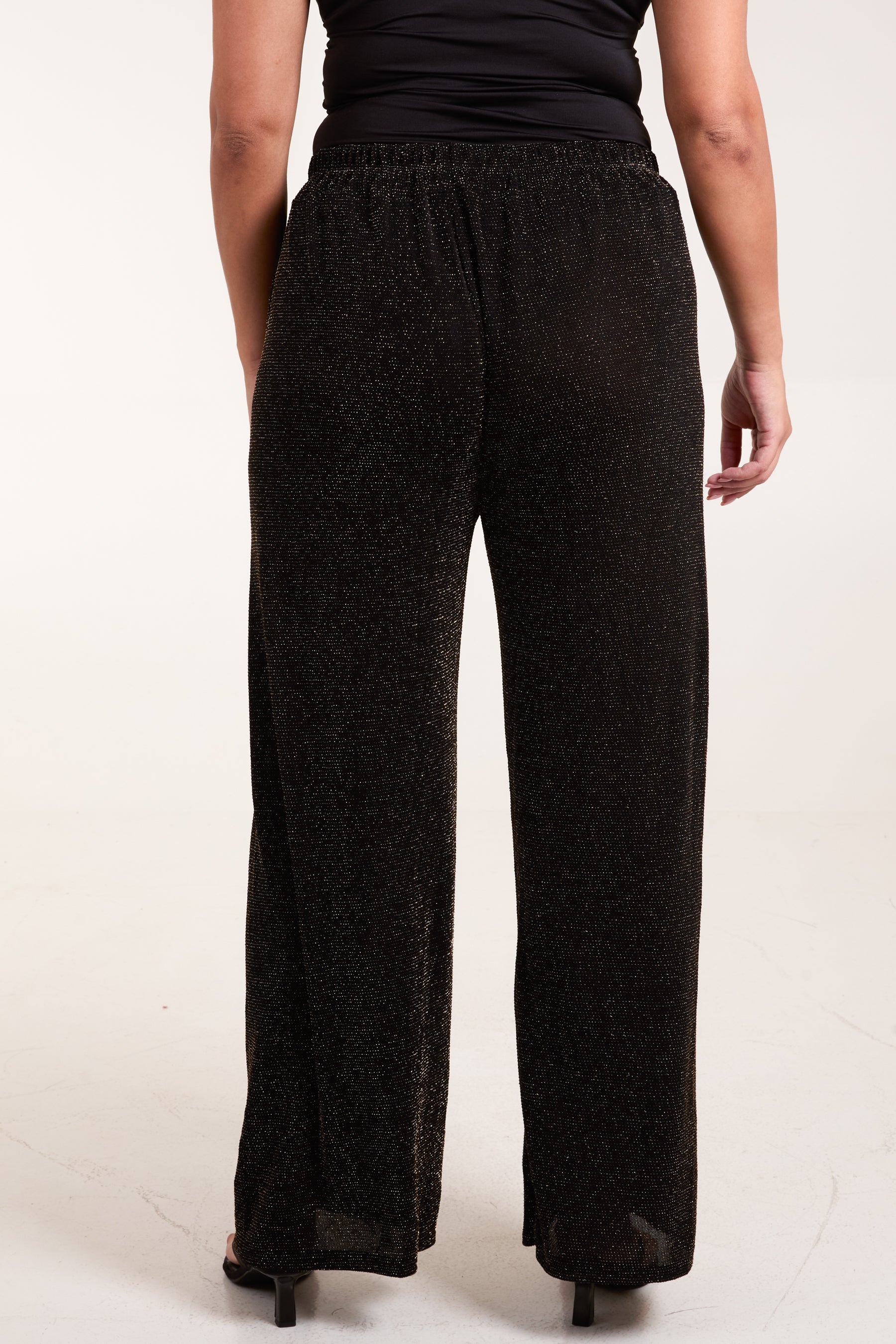 Shimmer Drawstring Wide Leg Trousers