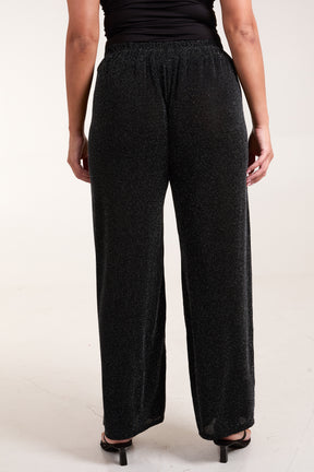 Shimmer Drawstring Wide Leg Trousers