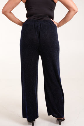 Shimmer Drawstring Wide Leg Trousers