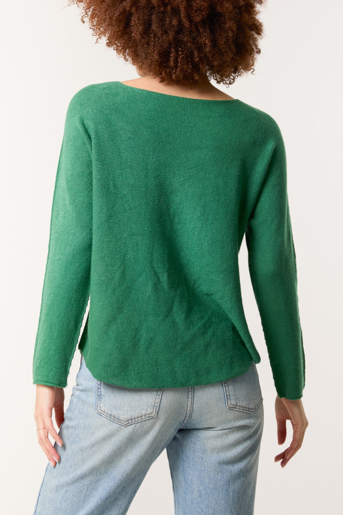 Boat Neck Raw Edge Jumper