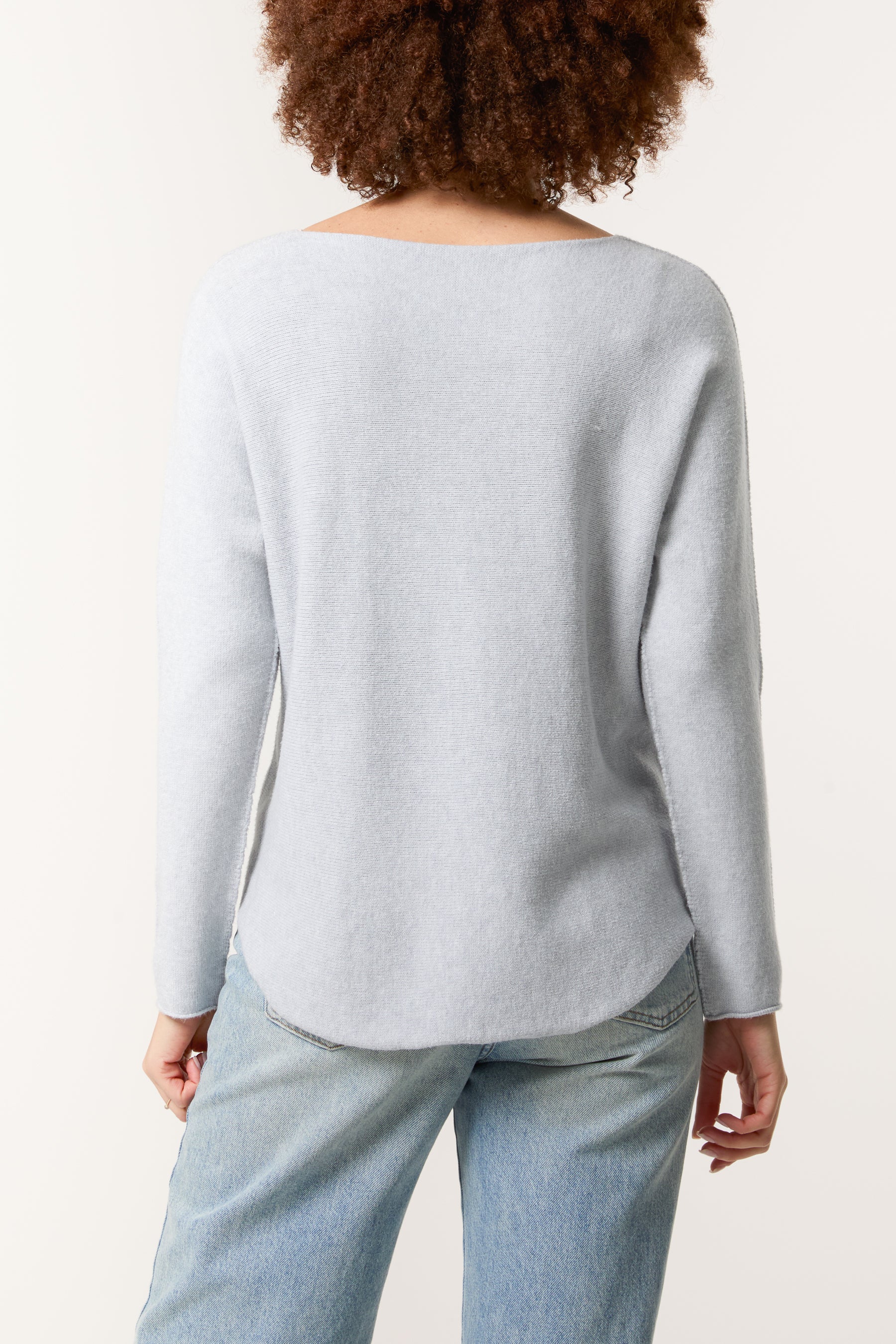 Boat Neck Raw Edge Jumper