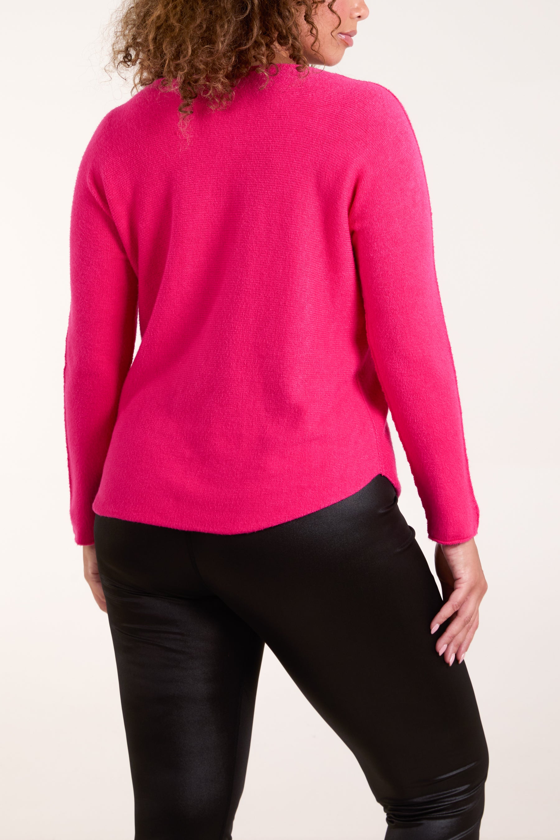 Boat Neck Raw Edge Jumper