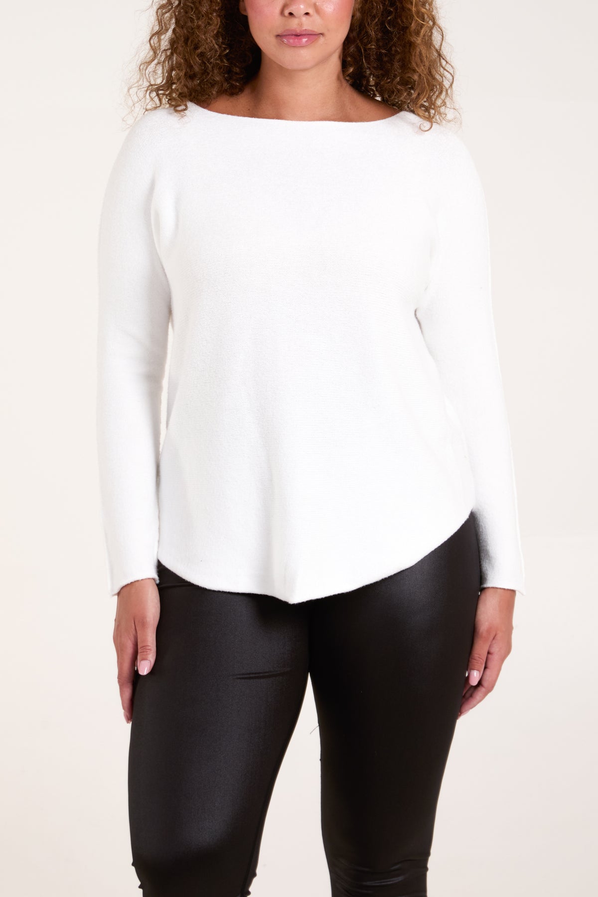 Boat Neck Raw Edge Jumper