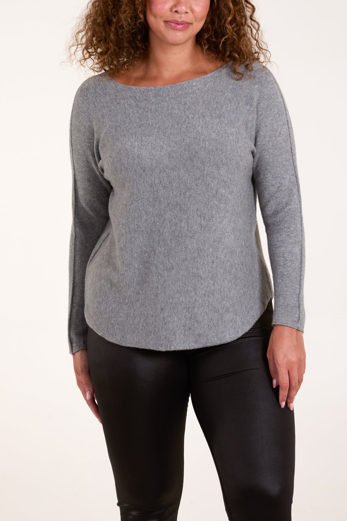 Boat Neck Raw Edge Jumper