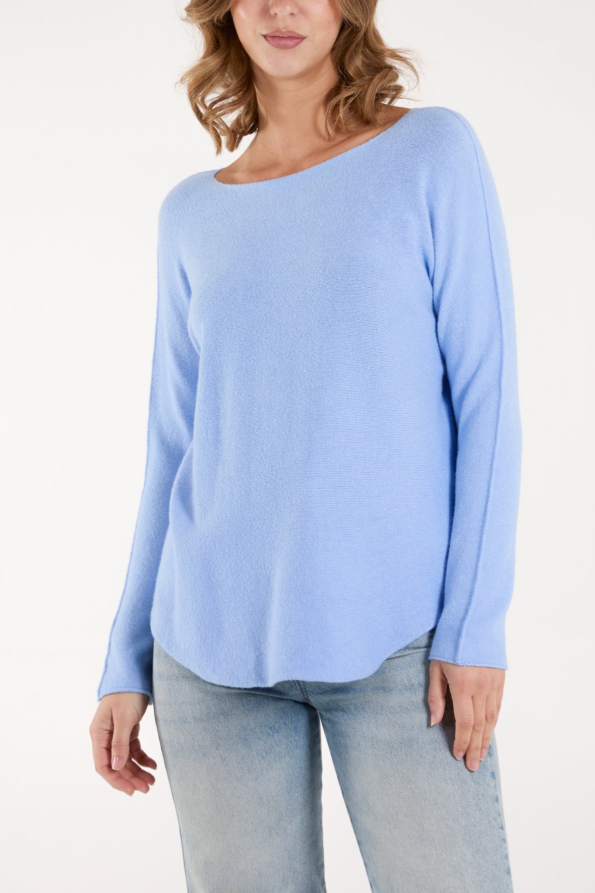 Boat Neck Raw Edge Jumper