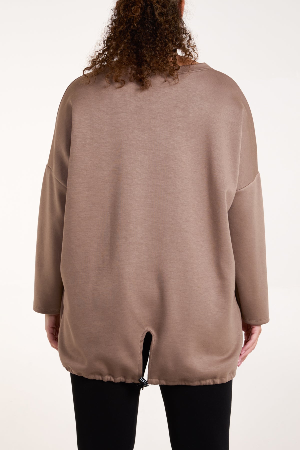 Round Neck Roll Sleeve Sweatshirt