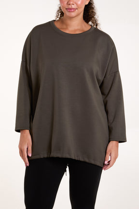 Round Neck Back Toggle Sweatshirt