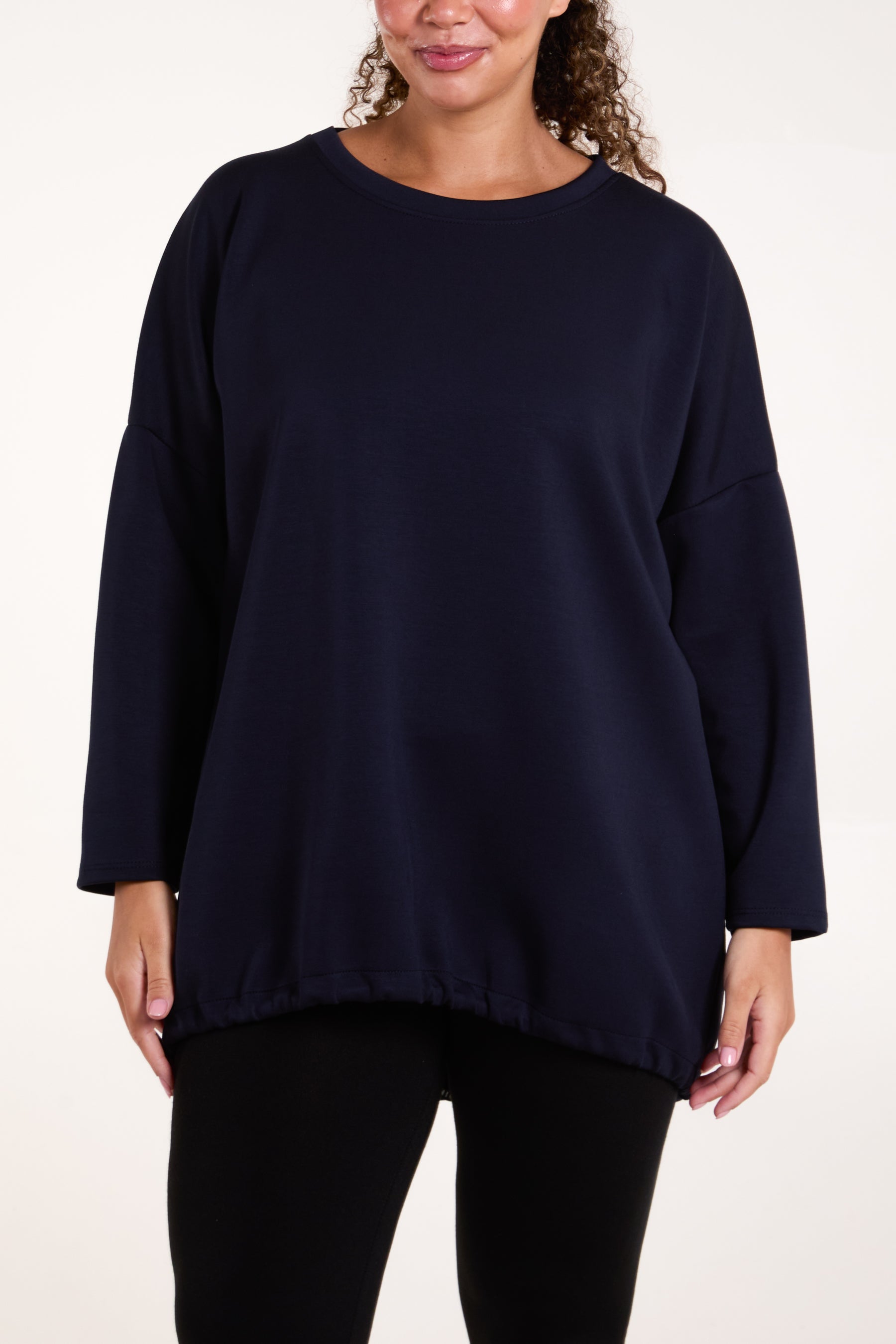 Round Neck Back Toggle Sweatshirt