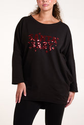 Sequin "Santa Baby" Oversized Sweatshirt