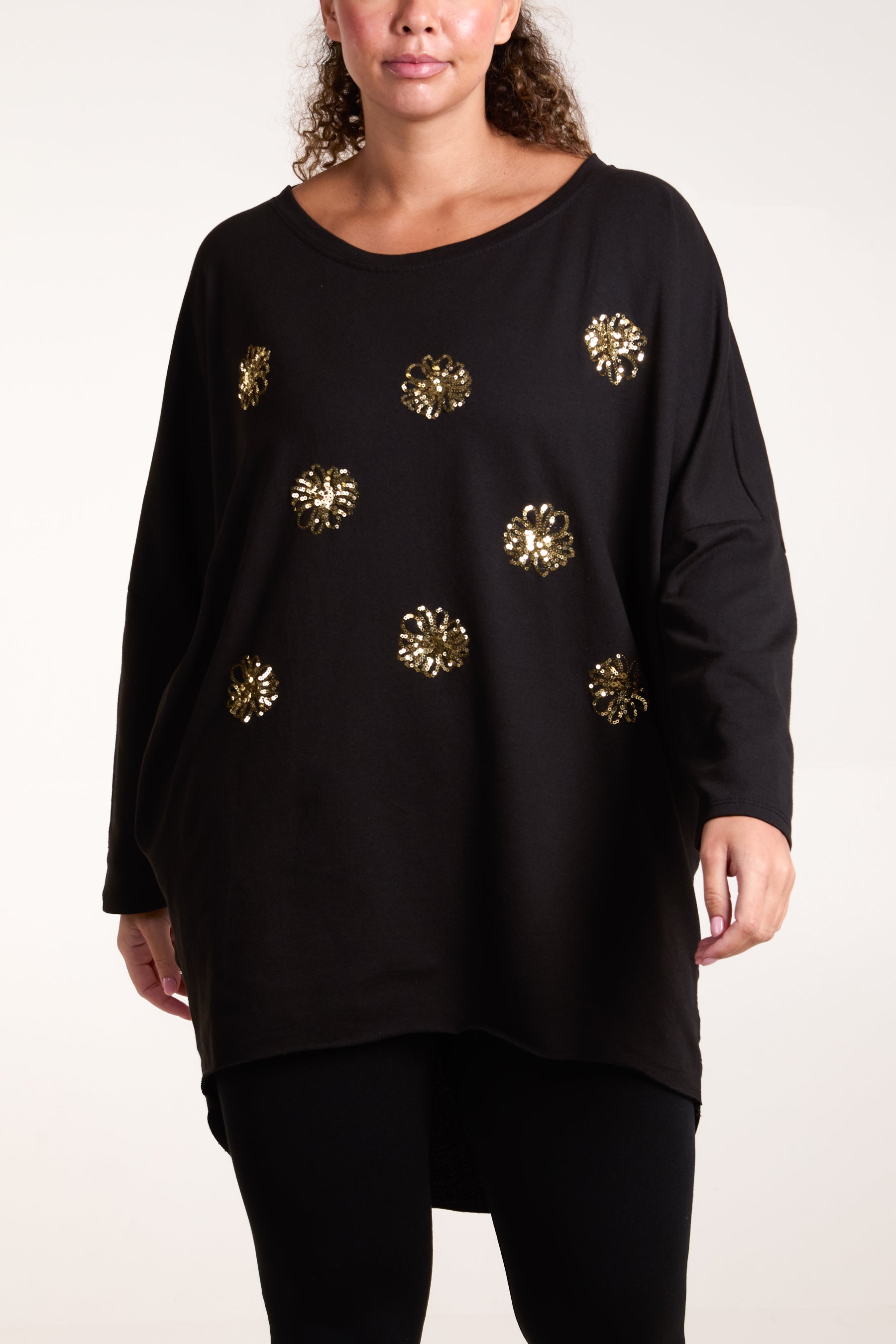 Sequin Flowers Long Sleeve Sweatshirt