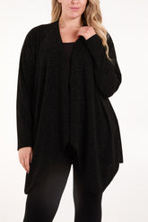 Shimmer Waterfall Drape Front Cardigan