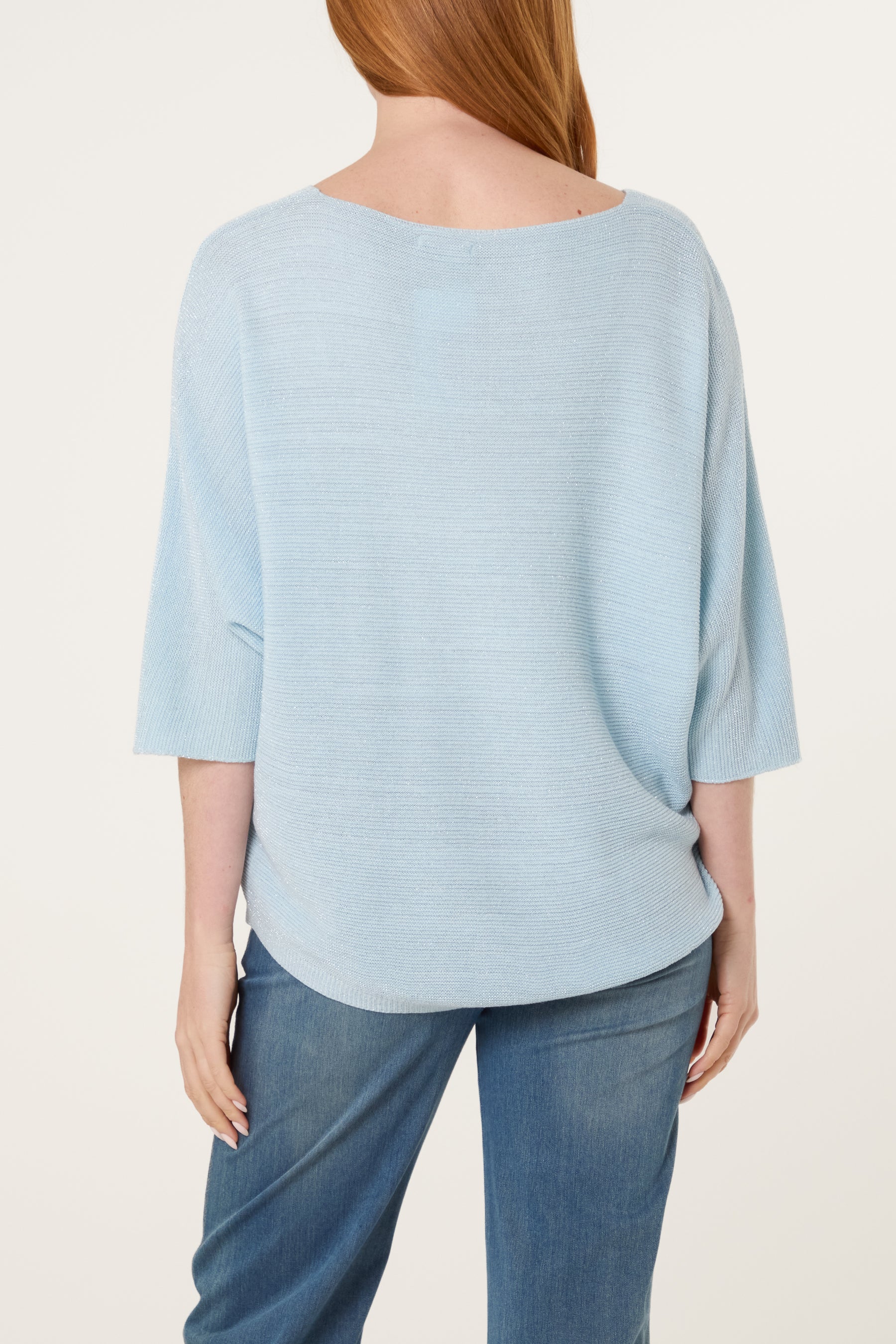 Sparkle Lurex V-Neck Knitted Top