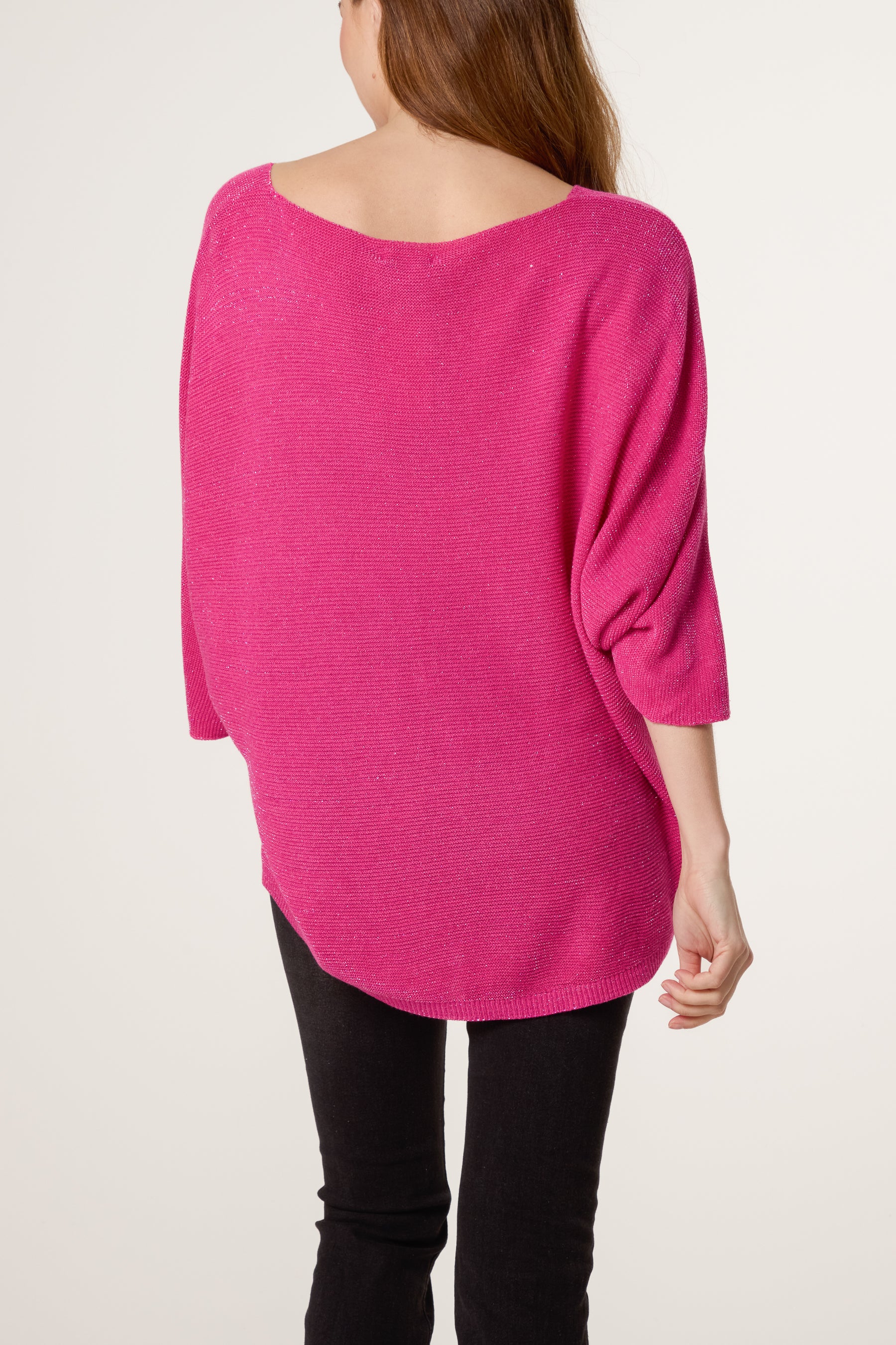 Sparkle Lurex V-Neck Knitted Top