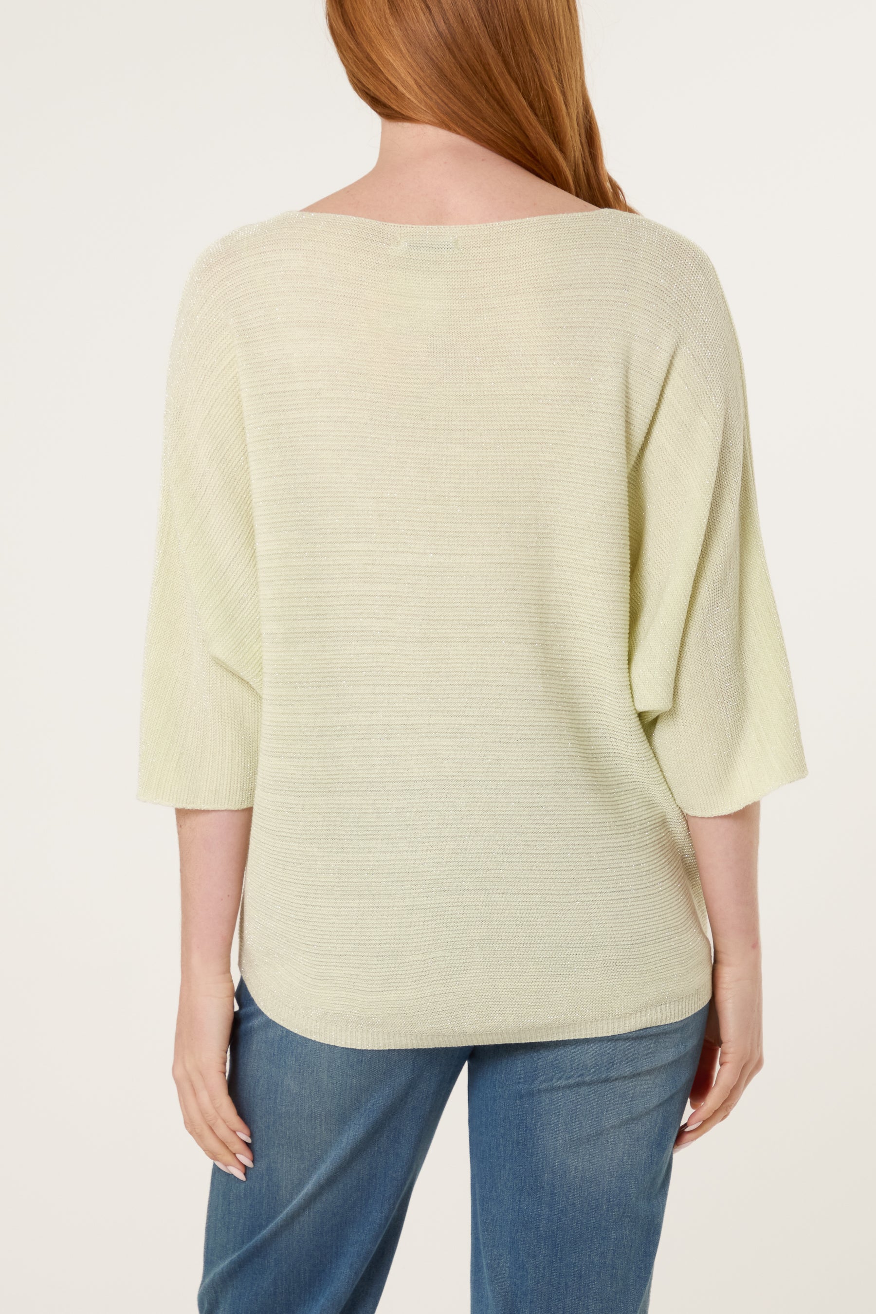 Sparkle Lurex V-Neck Knitted Top