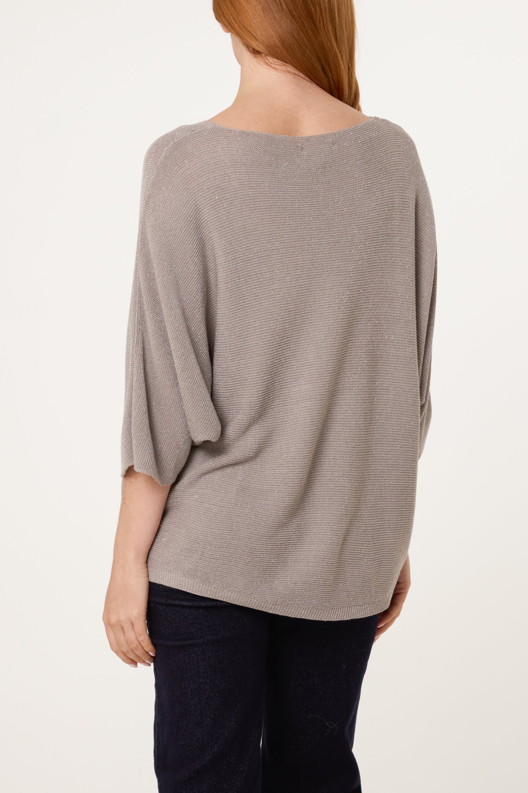 Sparkle Lurex V-Neck Knitted Top