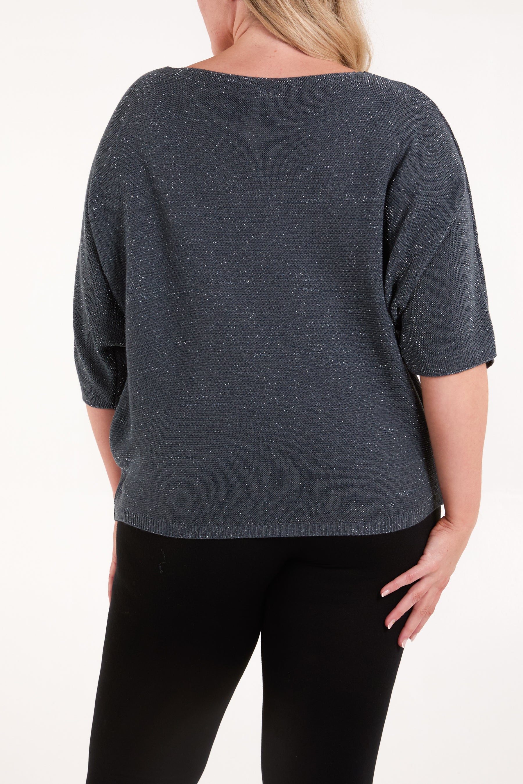 Sparkle Lurex V-Neck Knitted Top