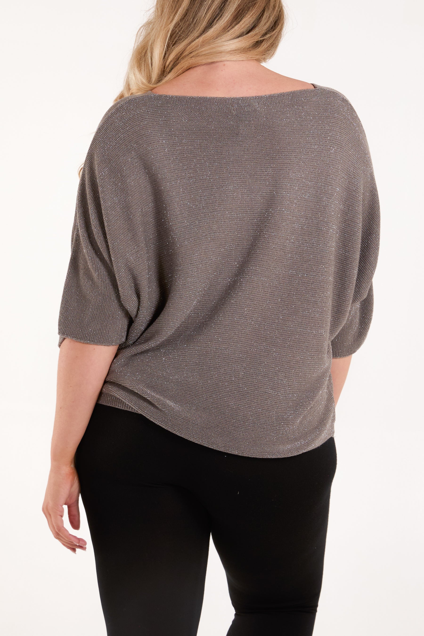 Sparkle Lurex V-Neck Knitted Top