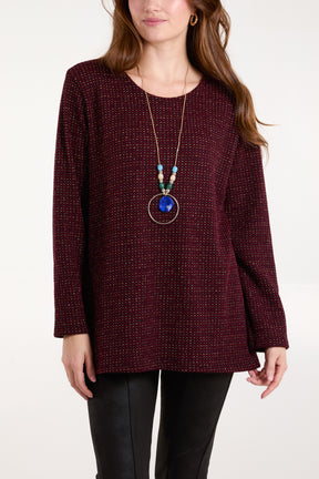 Necklace Lurex  Long Sleeve Top