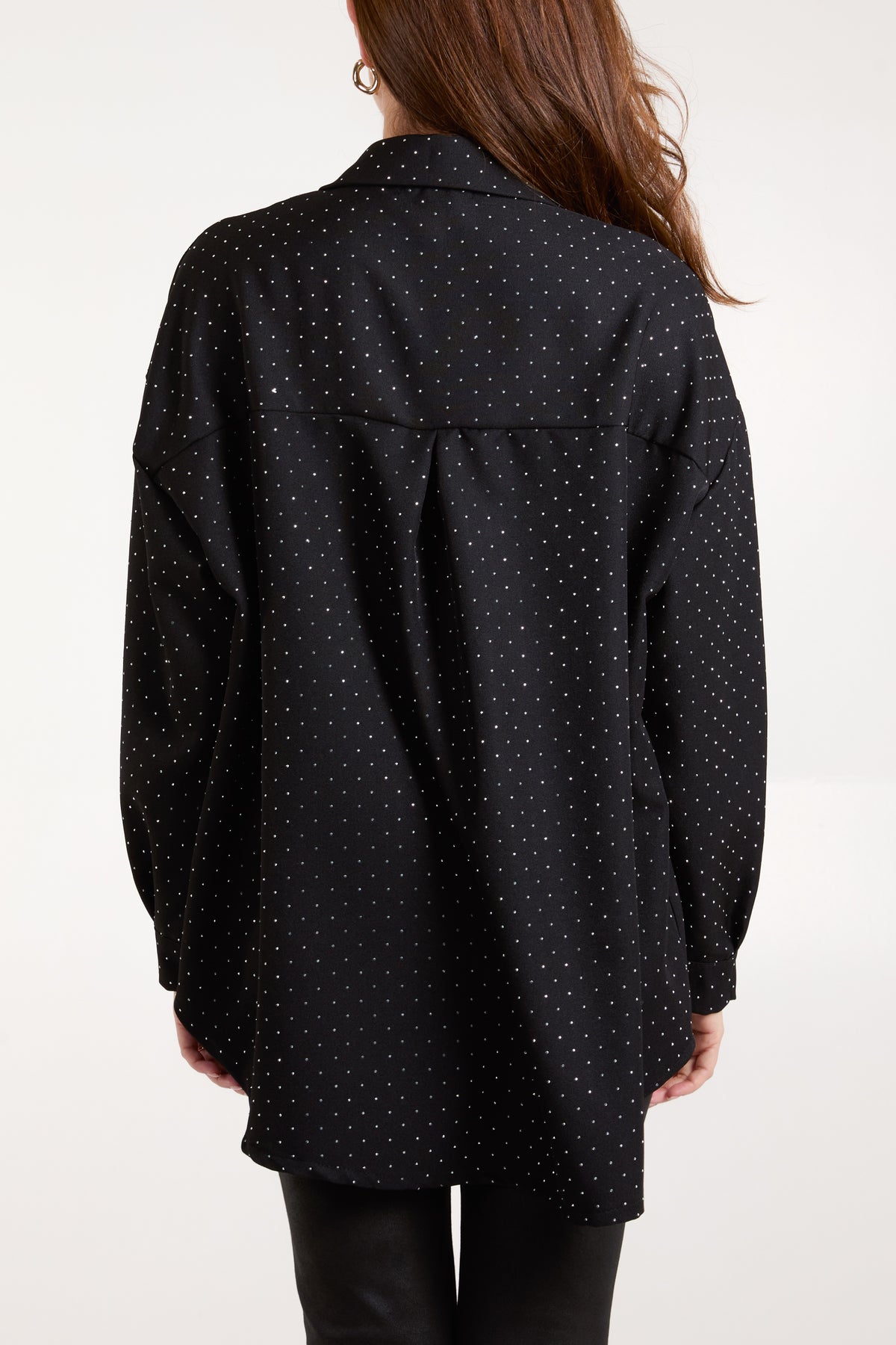 Diamante Button Through Collar Shirt