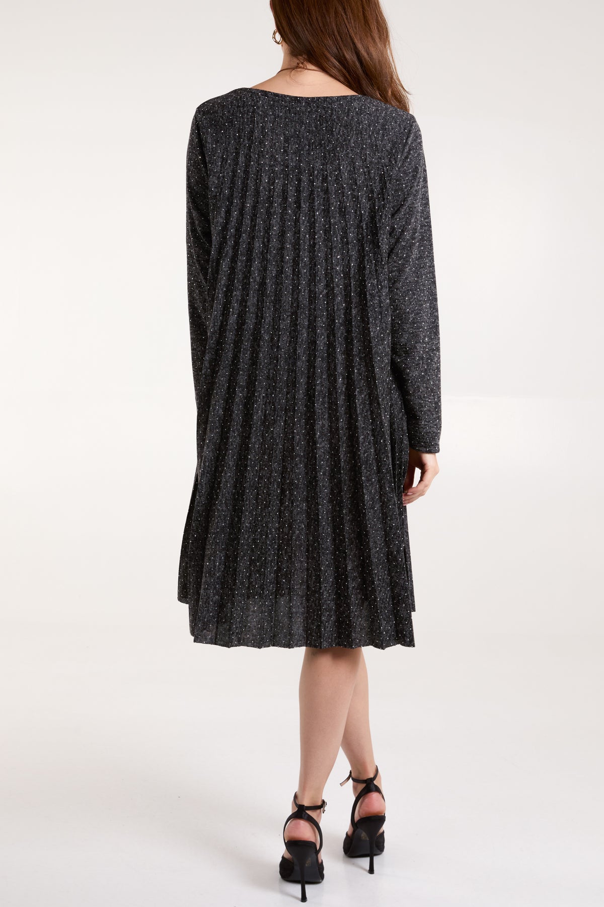 Diamante Pleated Knit Dress