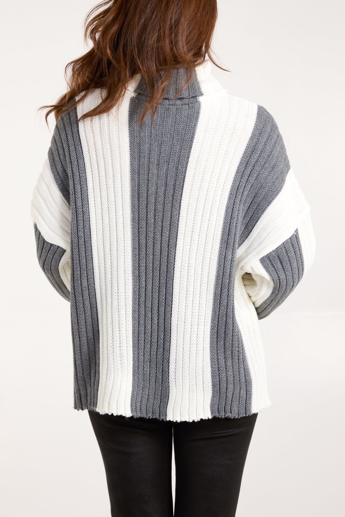 Roll Neck Vertical Stripe Jumper