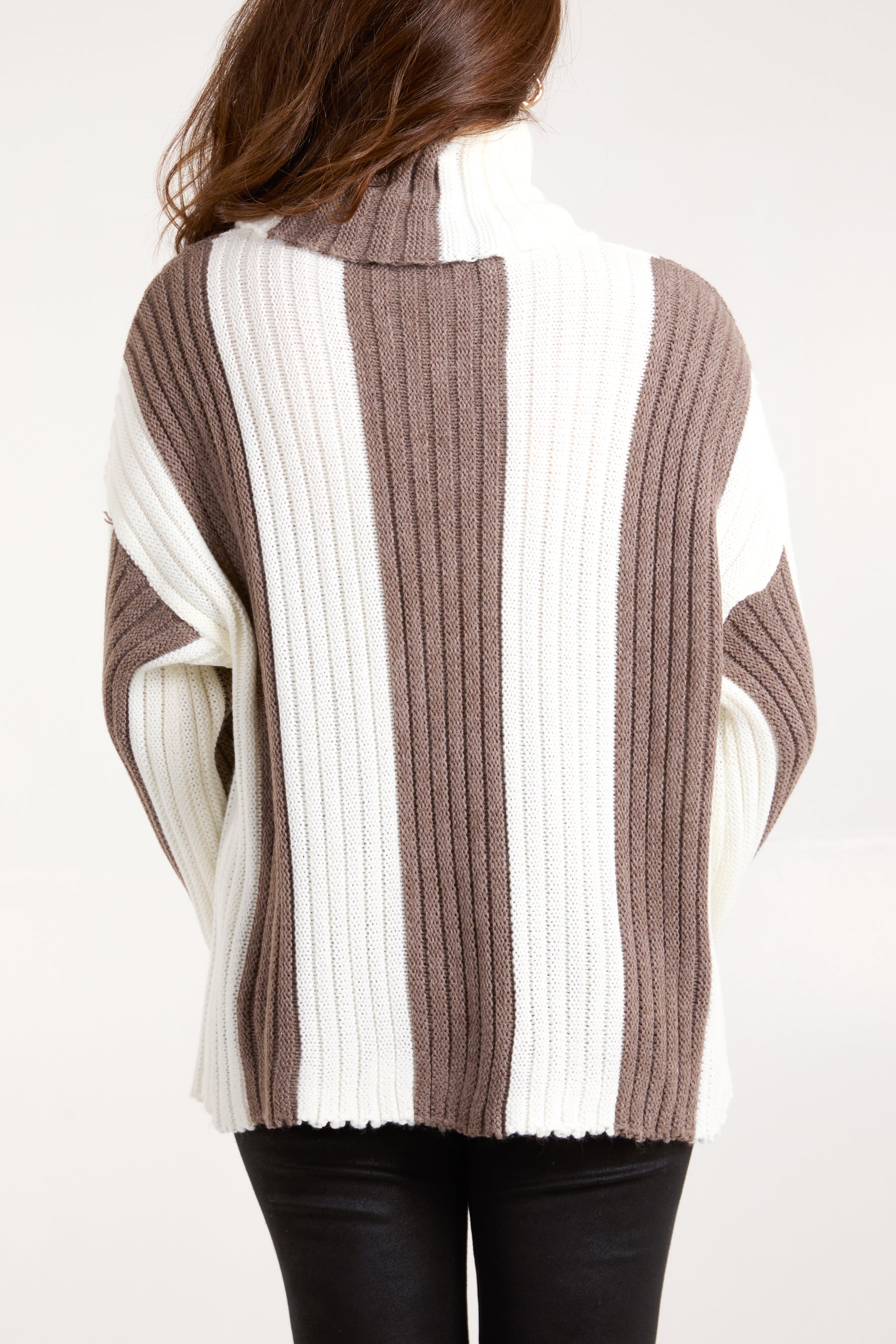 Roll Neck Vertical Stripe Jumper