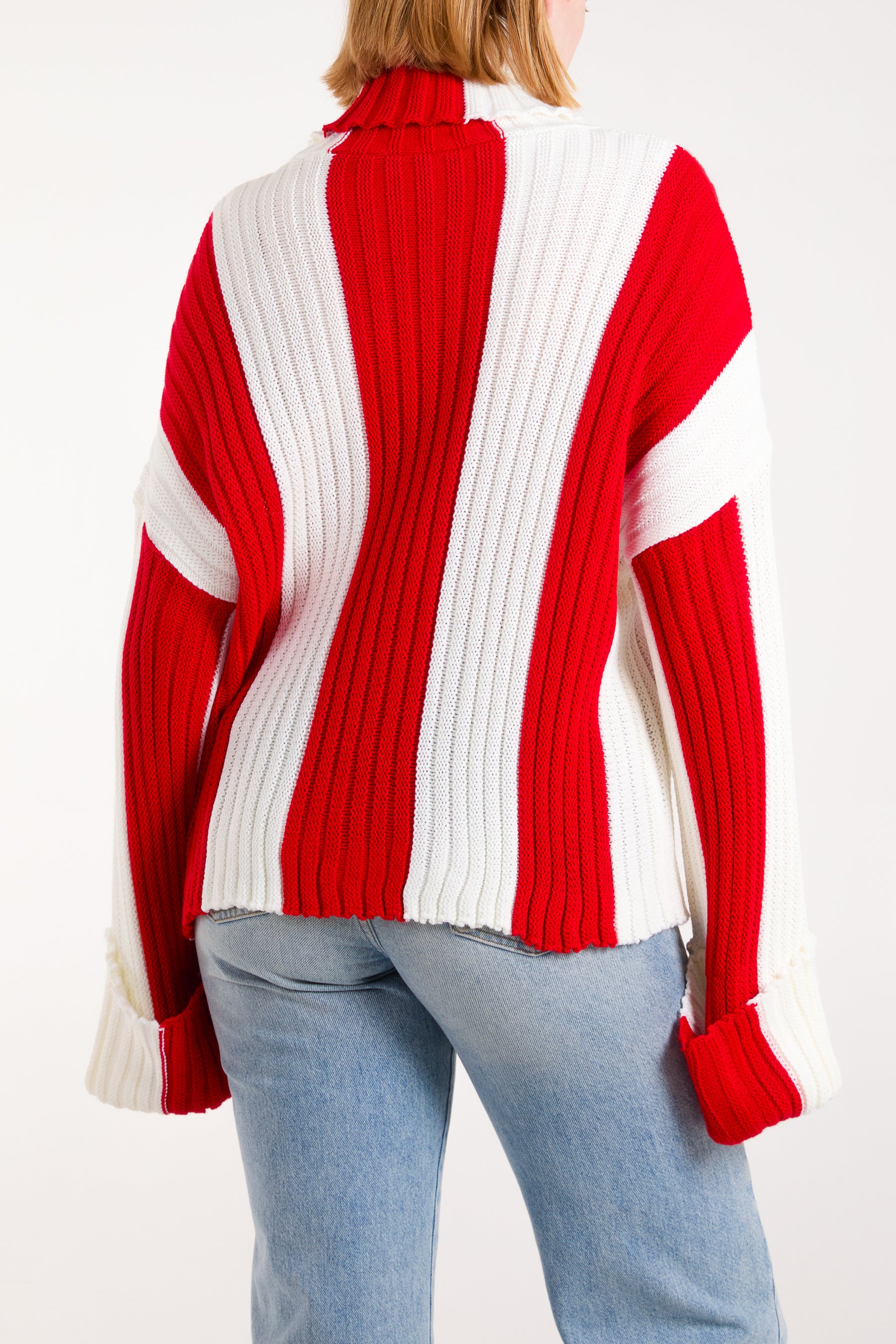 Roll Neck Vertical Stripe Jumper