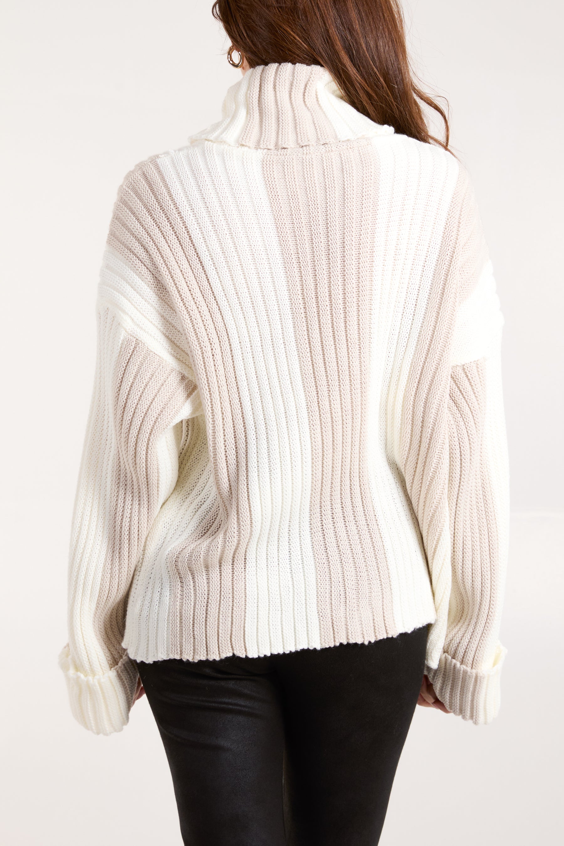 Roll Neck Vertical Stripe Jumper