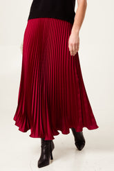 Satin Pleated Maxi Skirt