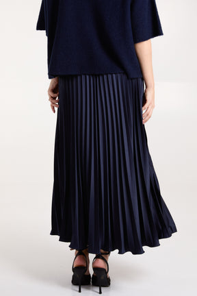 Satin Pleated Maxi Skirt