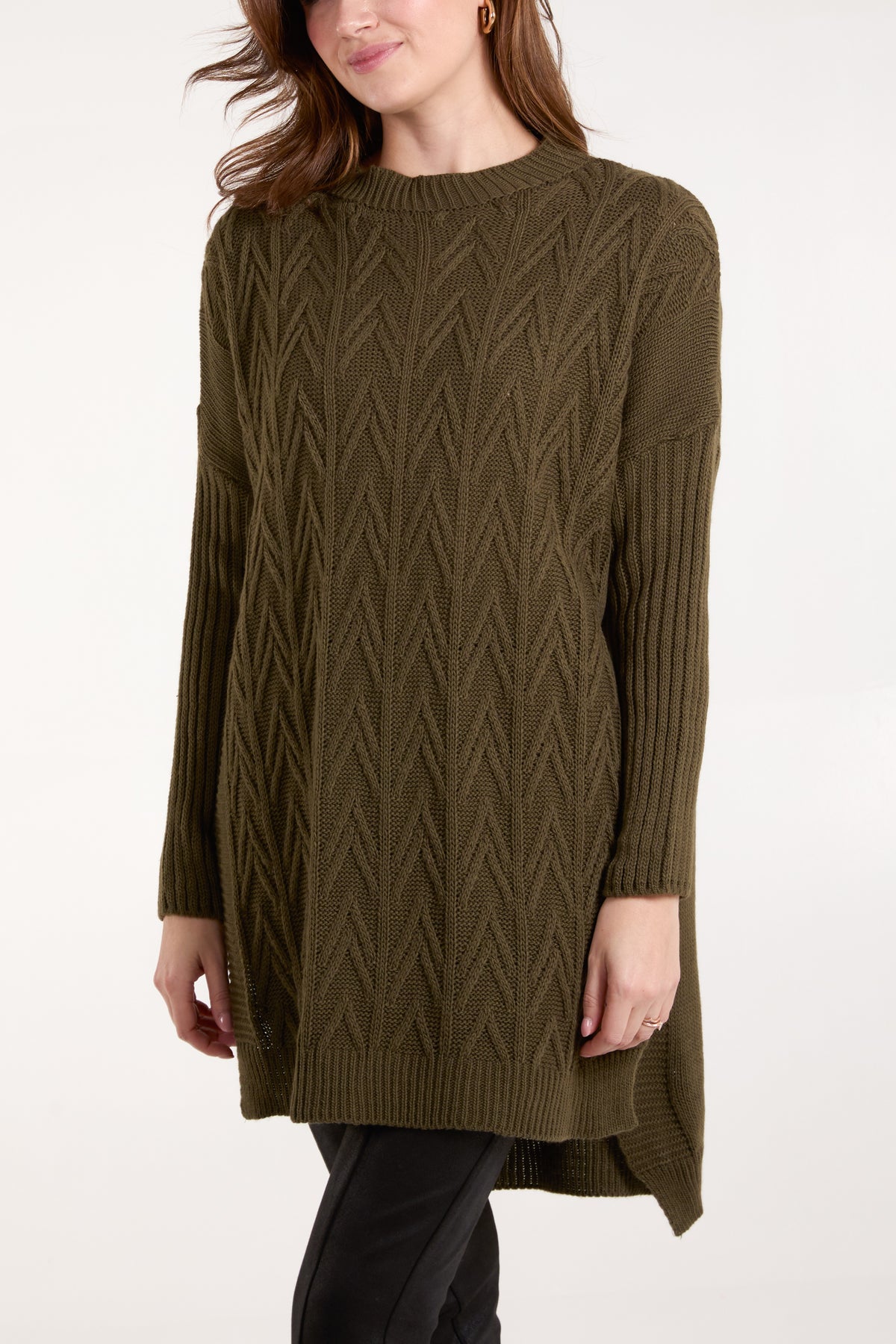 Textured Knit Side Split Jumper