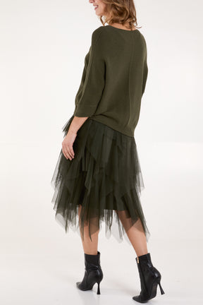 Mesh Tulle Skirt and Jumper Set