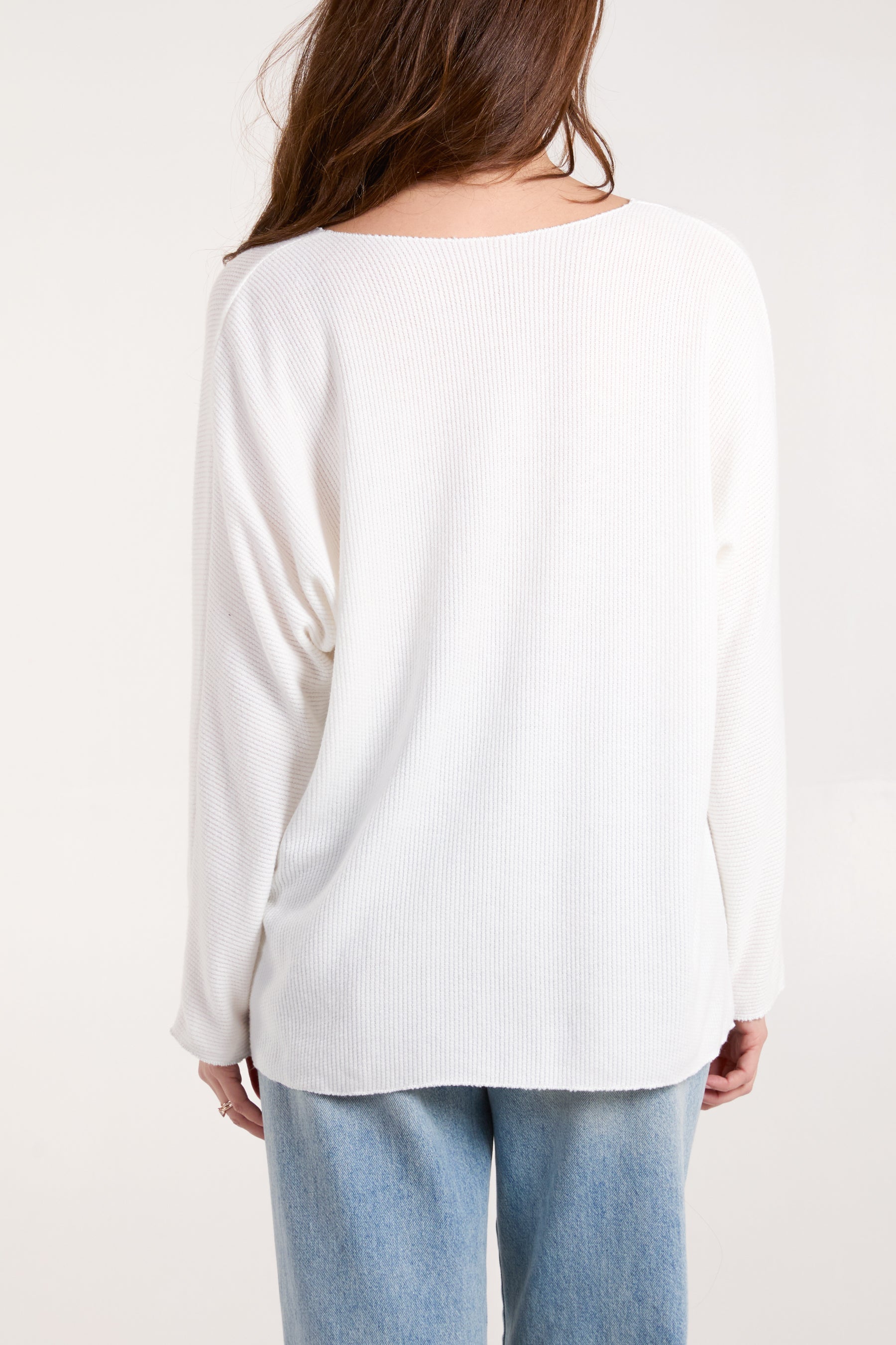 Lurex Trim V-Neck Fine Knit Jumper