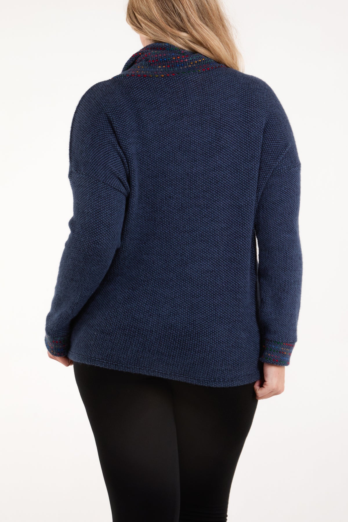 Multicolour High Neck & Pockets Jumper