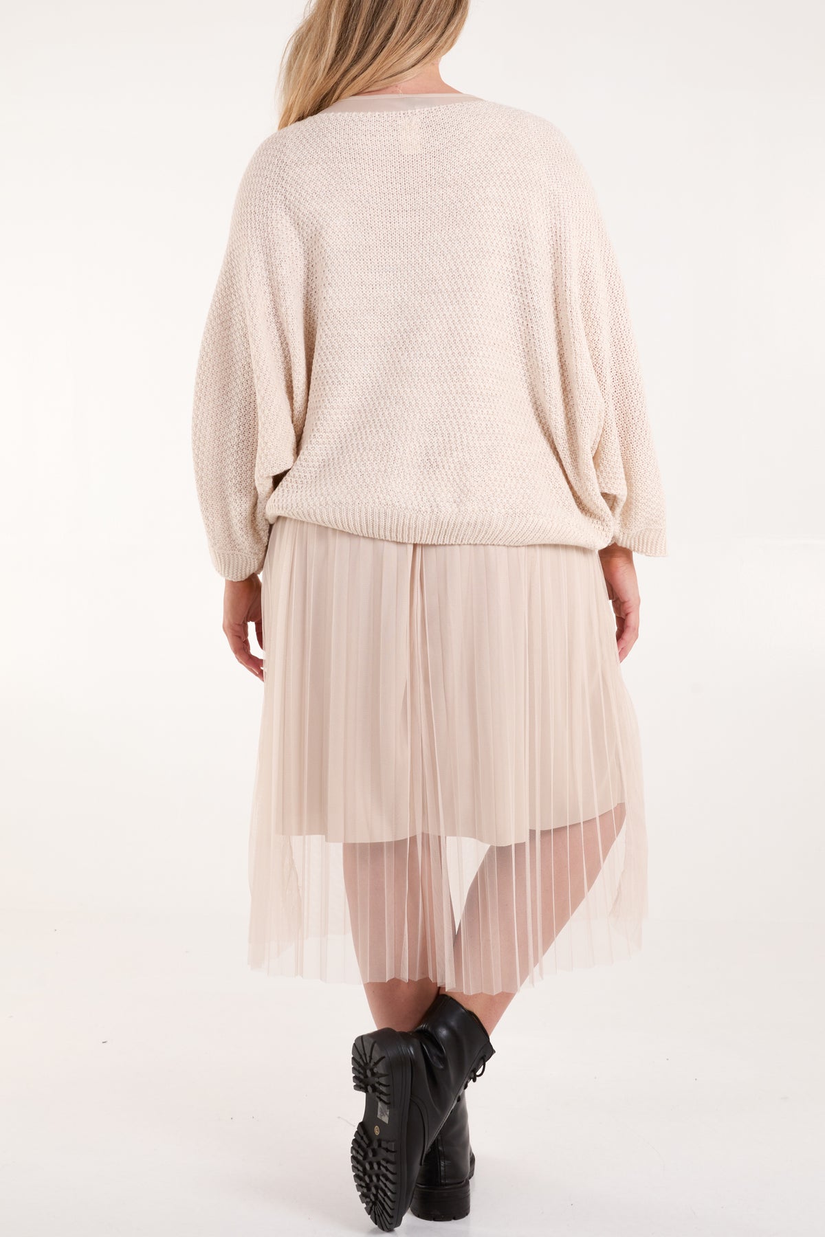 Tulle Midi Dress & Texture Jumper