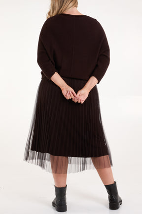 Tulle Midi Dress & Texture Jumper