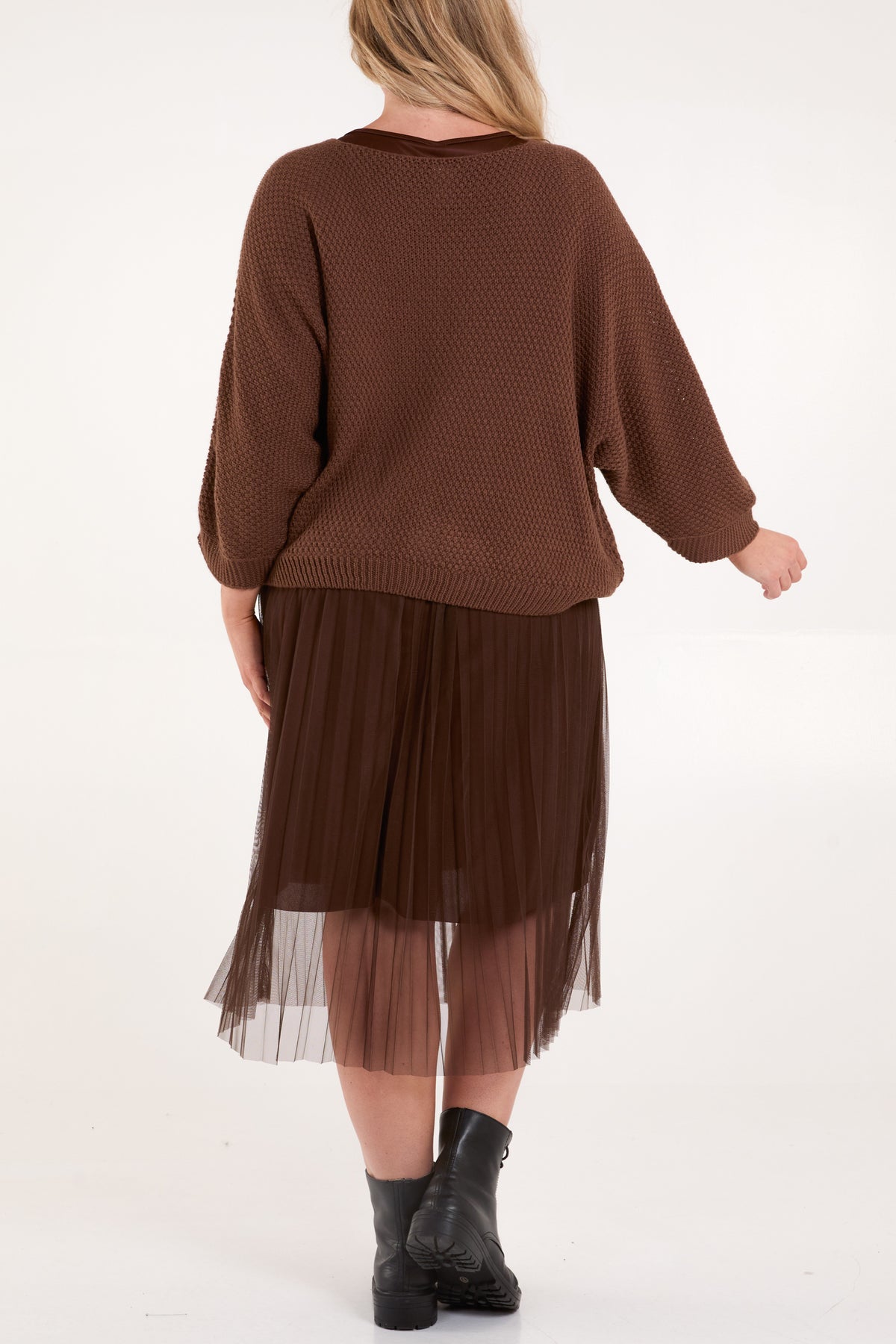 Tulle Midi Dress & Texture Jumper